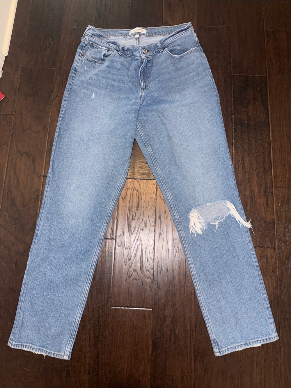 Abercrombie & Fitch Curve Love Women's Low Rise Straight Light Wash Jeans 14